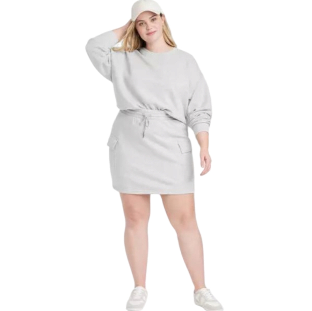 Buttery soft XL Leisure Studio Fleece Drawstring Mini Skirt